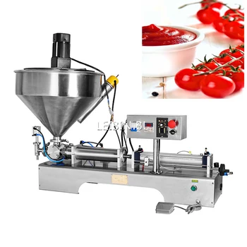Търговски пневматична машина за пакетиране на течна паста, машини за бутилиране, доматен сос / салата сос с висок вискозитет на течности