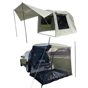 Универсален suv, палатка за къмпинг, тента за задната врата на колата, палатка за къмпинг, палатка за пътуване, голямо пространство за 5-6 души