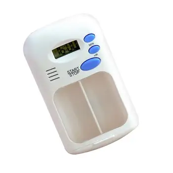 Устройство за приемане на таблетки, опаковка на лекарства, двупластова кутия за хапчета с аларма LCD smart-кутия за лекарства с 0,7-инчов LCD дисплей, напомнящ на аларма.