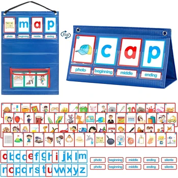 Флаш Карти за Децата Обучение CVC Word Builder Имат Схема За Детска Градина CVC Words Акустични Игри, Ученически Пособия