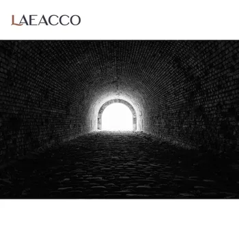Фотофон Laeacco Тъмно черен тунел, мост, дупка, Живописна фотозона, на фона на фотосесия, Подпори за фото студио