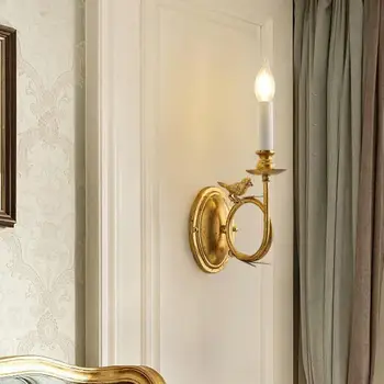 Френската ретро Led свещ, монтиран на стената лампа, птичи светлина, Декоративно осветление в помещенията, Американски Кънтри, Стълбище, Проход, Прикроватное халба бира за спални