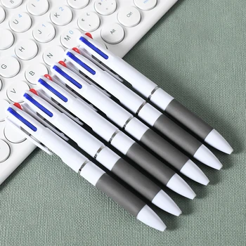 Химикалка химикалка в 3 Цвята В 1 Преса Класическа Химикалка Химикалка За Писане Офис и Училищни Консумативи, Червен Черен Син 0,7 мм Дръжка