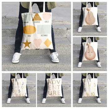 Холщовая чанта през рамо за организиране на съхранение на Чанти, козметика пътна Женствена чанта За пазаруване Текстилен калъф nordic boho Адаптивни