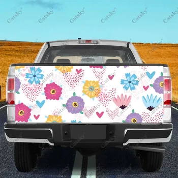 Цветни стикери за товарни автомобили с летни цветя, стикер на капака на багажника на камион, стикери, графика за леки автомобили, камиони, джипове