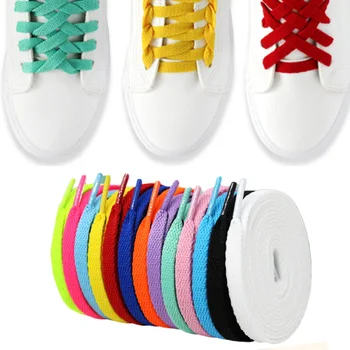 Цветни широки Плоски Ремък Ремък за Маратонки, Спортни обувки 24 Цвят, 150 см 1 Чифт Цветни Маршируват Обувки на Връзки за обувки
