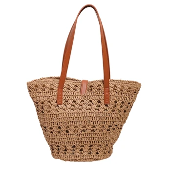 Чанта SummerBeach Разнообразни плажни чанти за жени, момичета, Голяма чанта голям-кофа, Малки пътни чанти, тъкани женски портфейл 517D