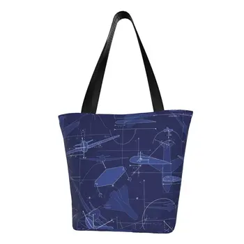 Чанта за пазаруване с принтом Kawaii, аеродинамика на авиацията на самолета, чанта за пазаруване, Холщовая чанта за пазаруване, чанта за пилот на въздушен боец
