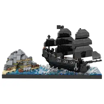 Черен модел на Пиратски кораб 400 парчета, 100% Съвместим Набор от строителни играчки MOC Build