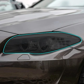 Чифт фарове, защитно фолио на предната светлина, прозрачен цвят, черен стикер от TPU за BMW серия 5 GT, аксесоари за защита от драскотини