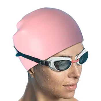 Шапка за плуване с дълга коса, непромокаеми шапки за плуване с защита на ушите, нескользящая силиконова шапка за плуване за жени, мъже и възрастни