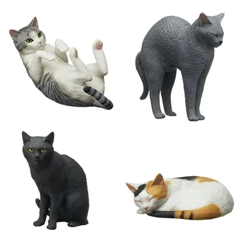 Японски Бандай, натурална Гача, мащабна модел, Черна котка, трикольор котка, Скъпа модел котки, Десктоп декорация, кукла, детски играчки-модели