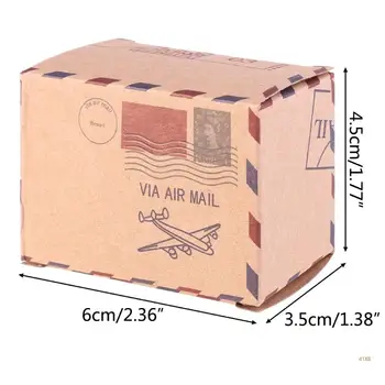 41XB 50 бр./компл. Кутии за бонбони Дизайн на печата на Опаковка шоколад Крафт Подарък кутия за Сватба